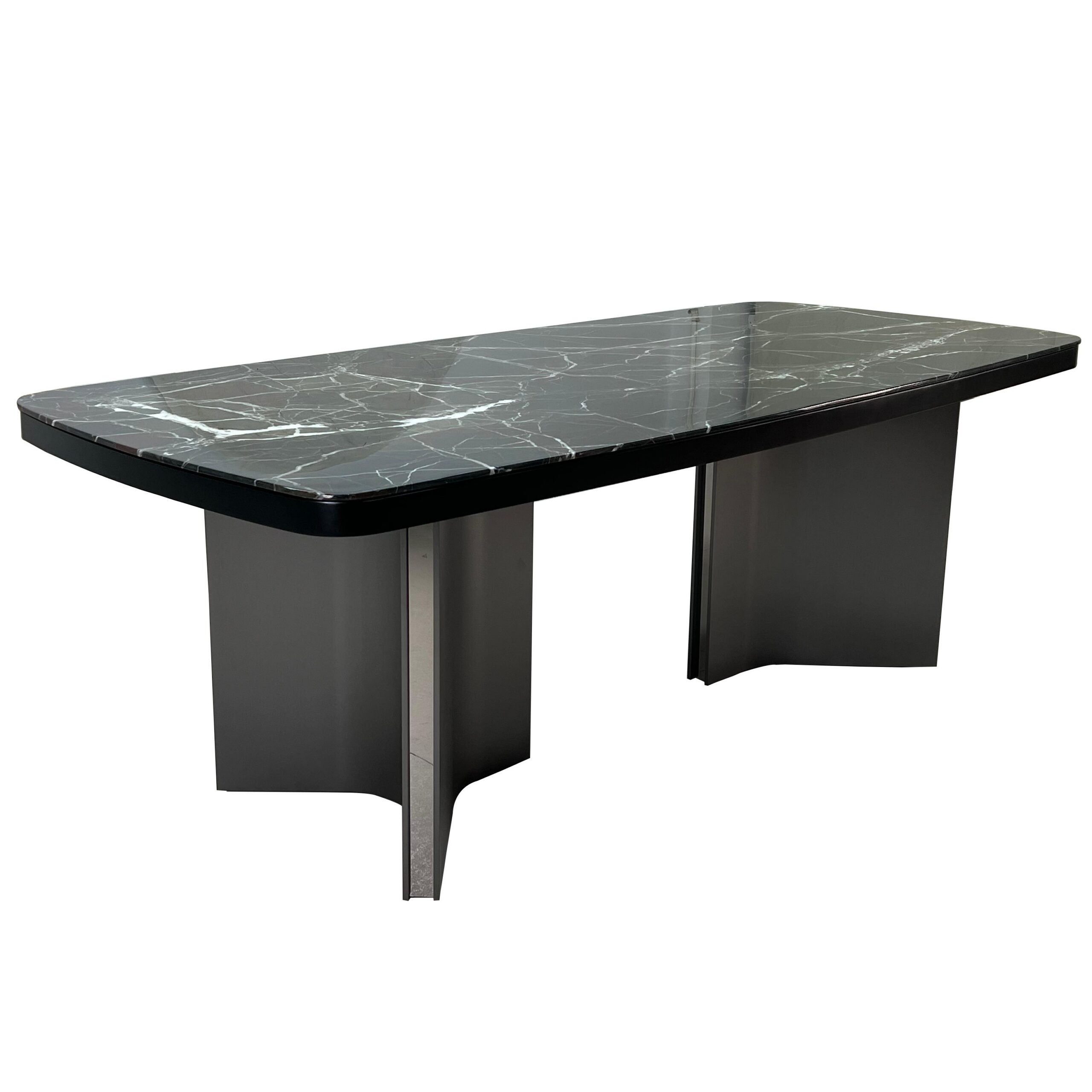 2.4m Classic‑style Nature Marble Table With Wooden Frame Dining Table MJ167 - 图片 5