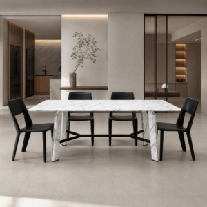 2m Modern Italian Natural White Marble Dining Table MJ1330