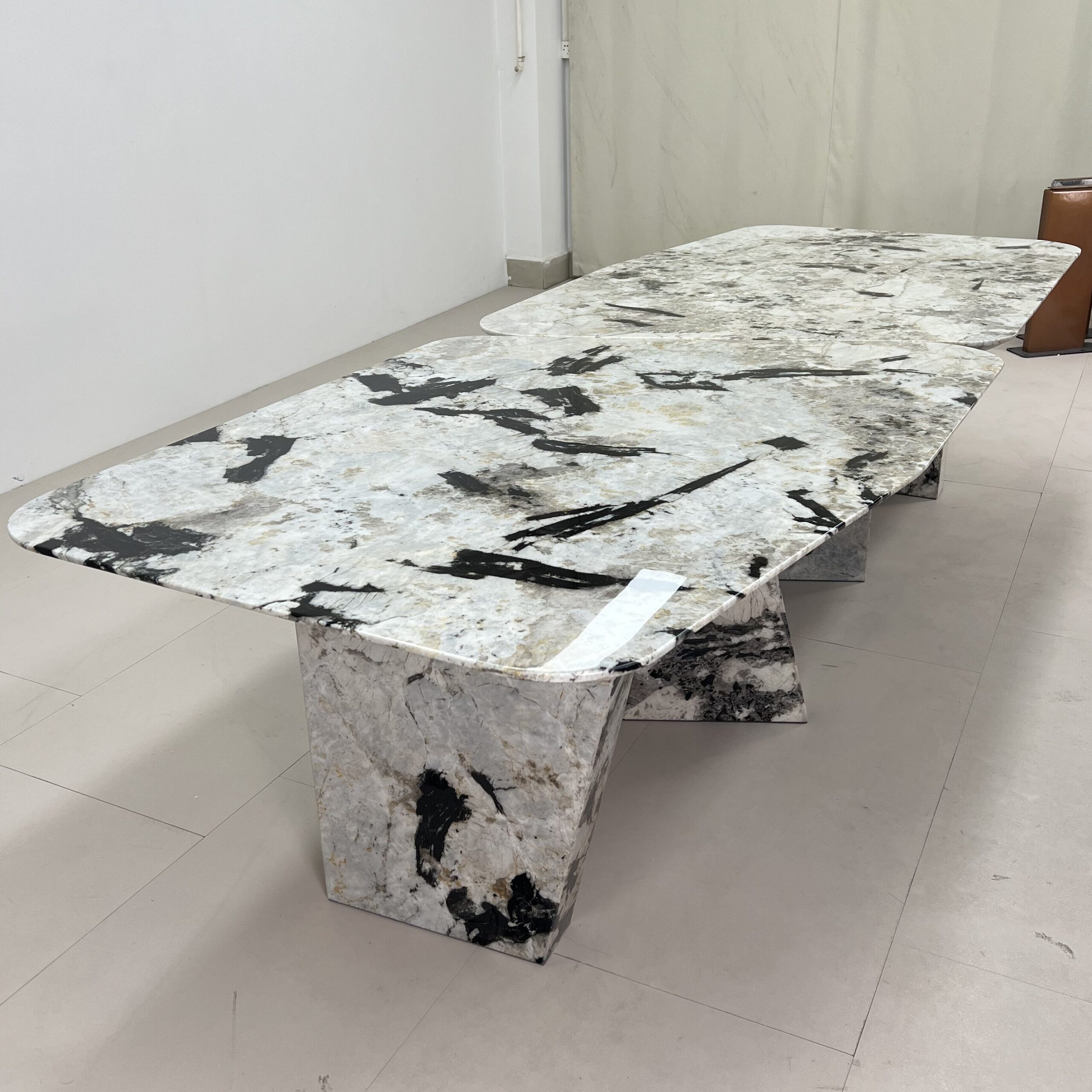 3.2m Villa Big Size Four Legs Nature Marble Dining Table MJ605 - 图片 4