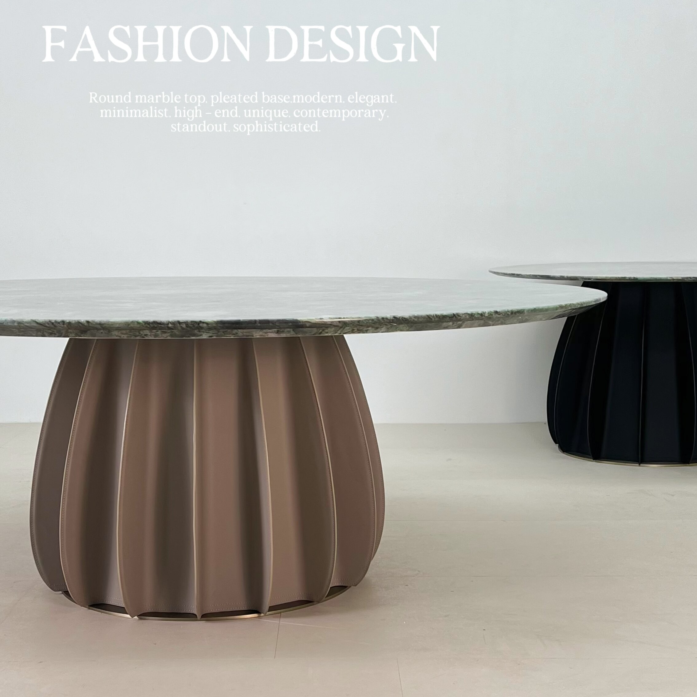 2m Round Dining Table with Single Fluted Pumpkin‑Shaped Base MJ1358 - 图片 2