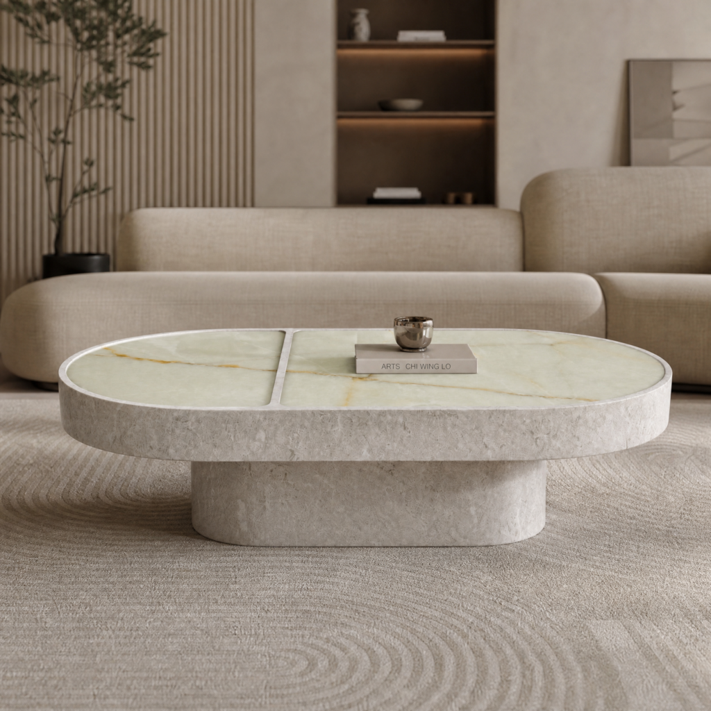 1.2m Oval Nature Marble Coffee Table MJ2116