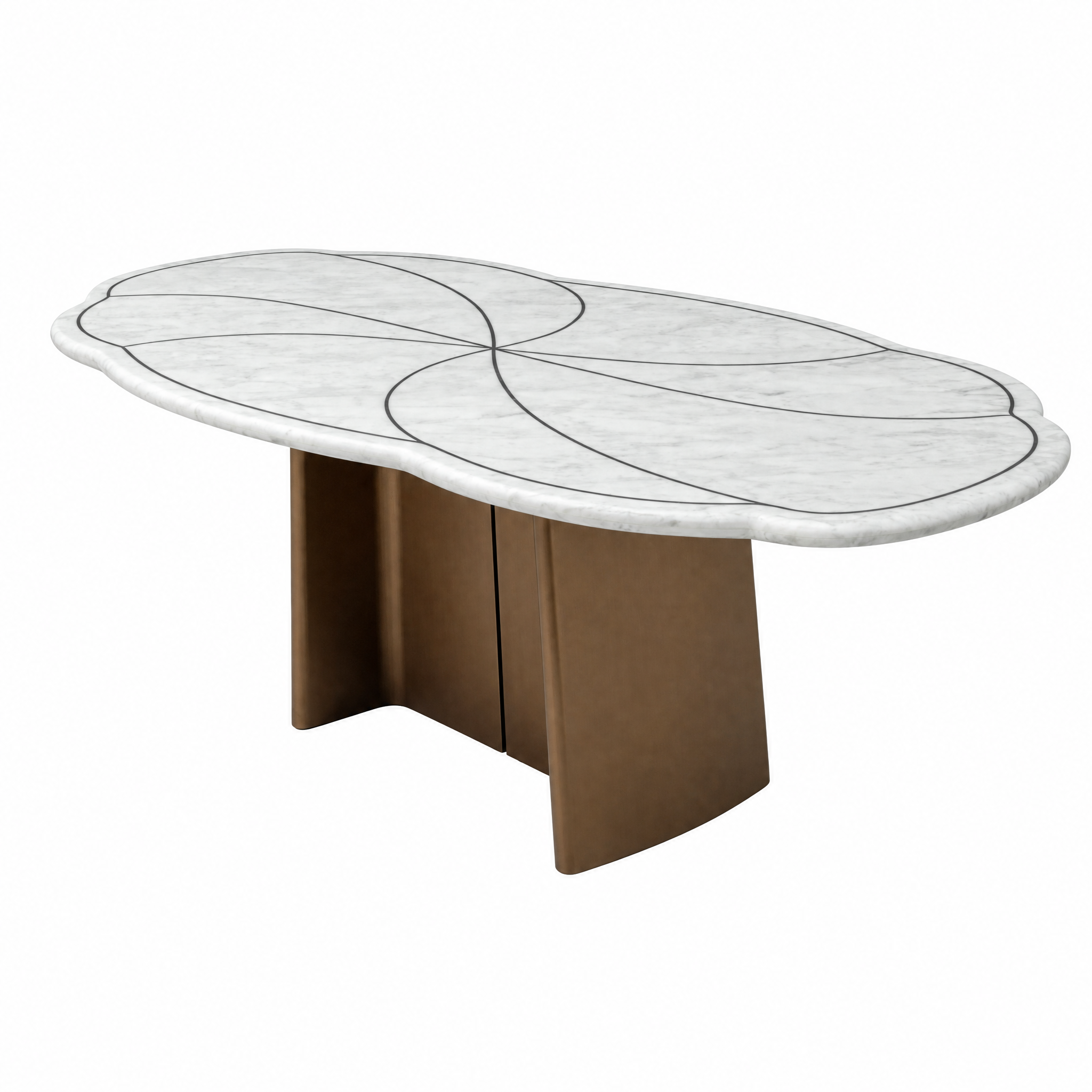 2.4m Flower Desgin Dining Table MJ1568 - 图片 2