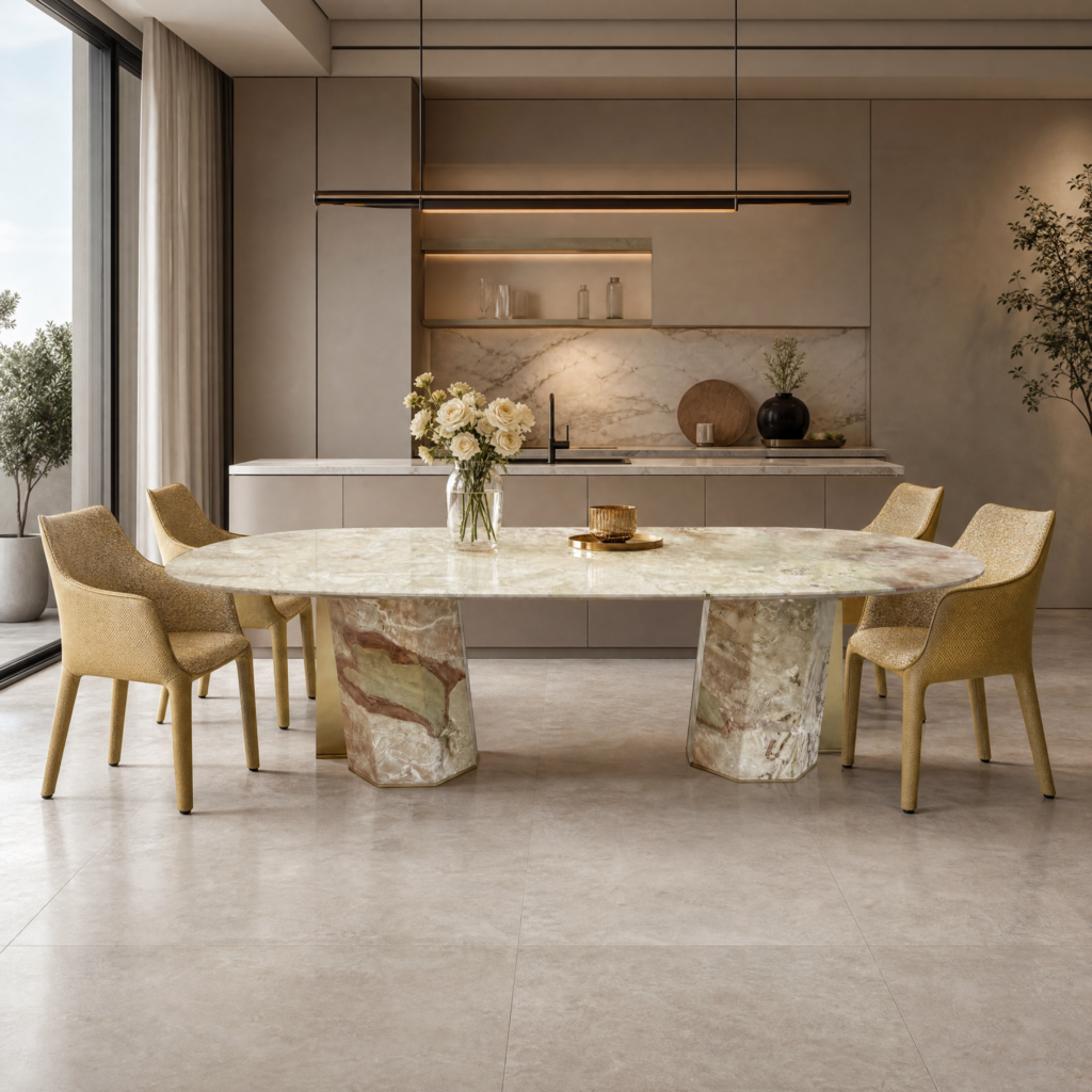 2.8m Nature Marble Dining Table MJ1560