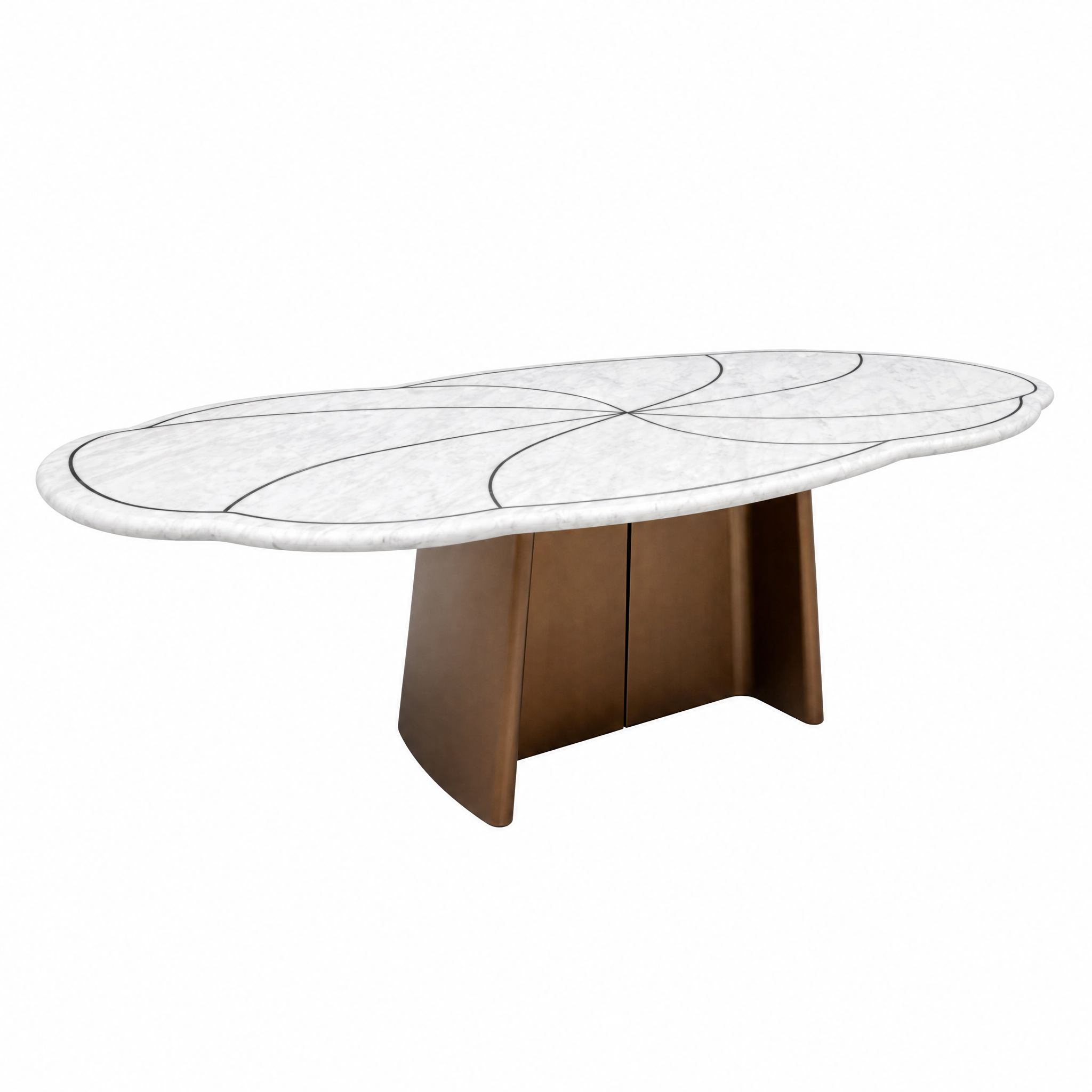 2.4m Flower Desgin Dining Table MJ1568 - 图片 3