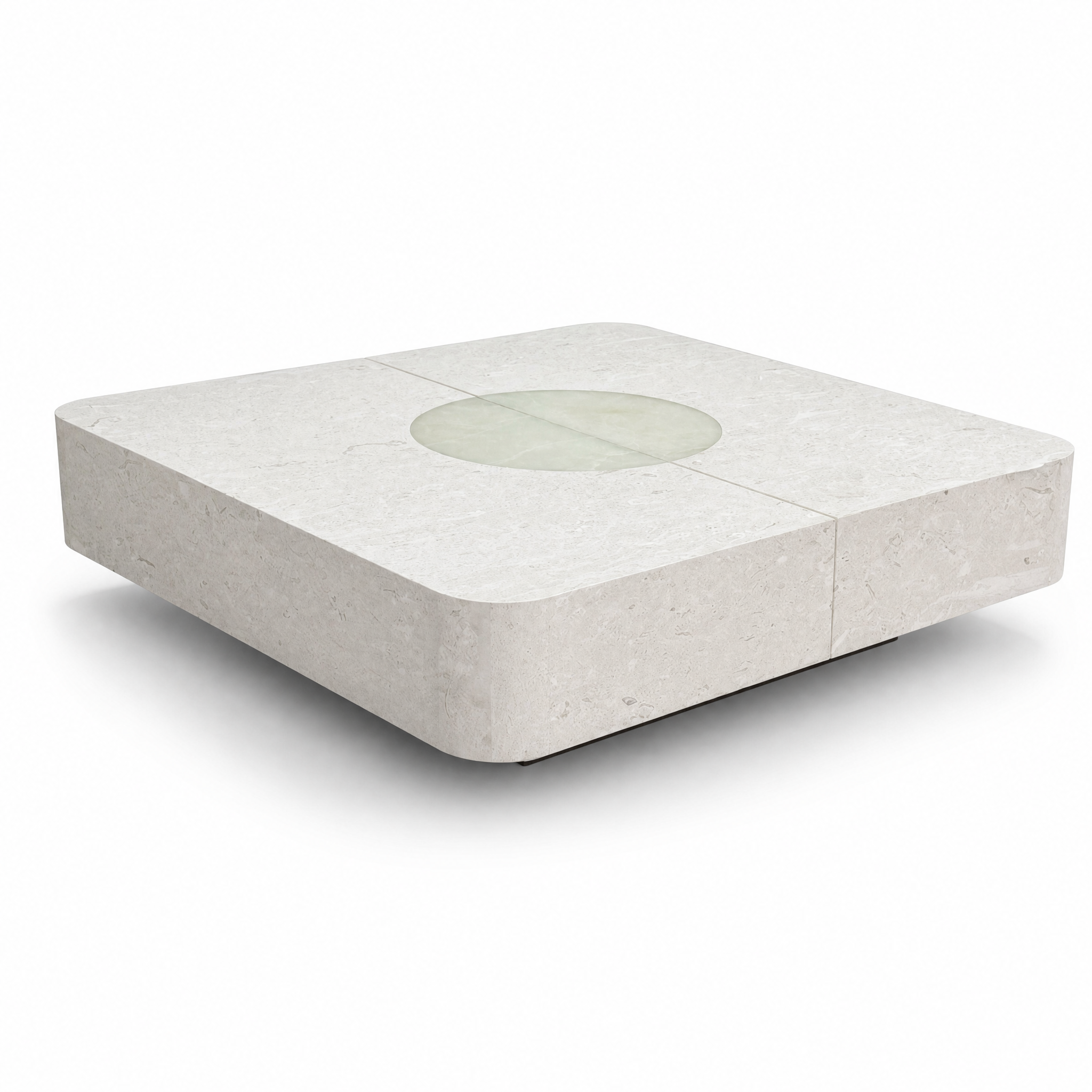1.2m Square Nature Marble Coffee Table MJ2113 - 图片 2