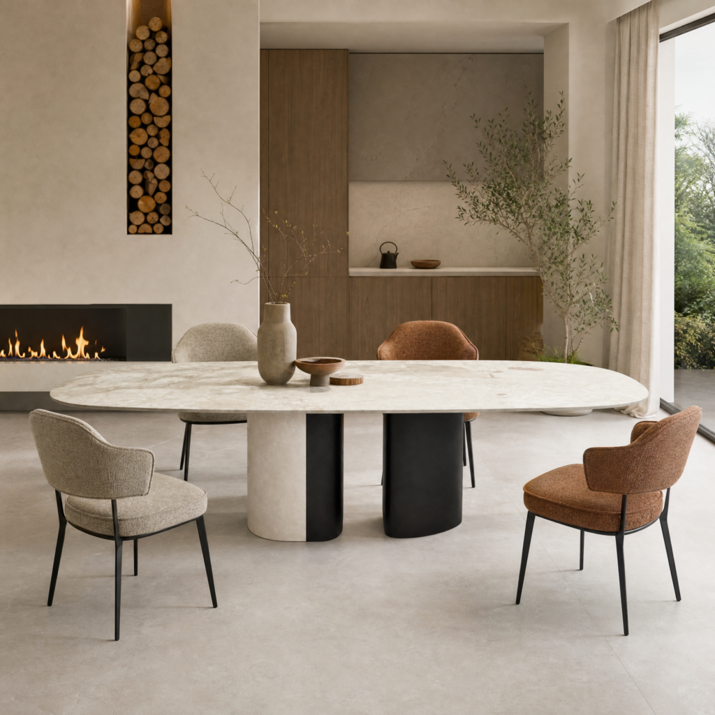 2.4m Nature Marble Dining Table MJ1565