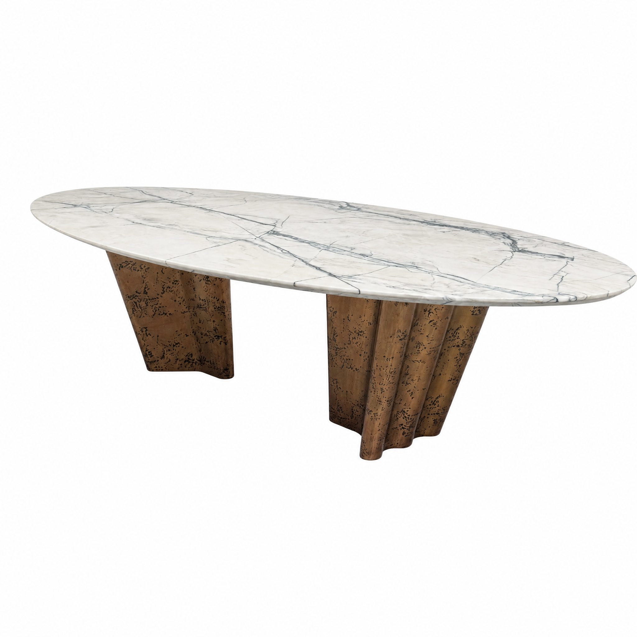 3.2m Nature Marble Top Dining Table With Stainless Steel Base MJ1562 - 图片 3