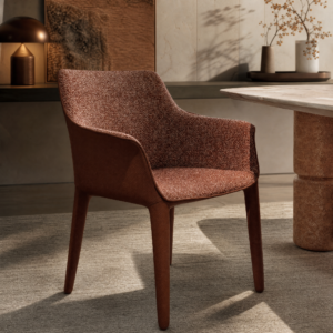 Italian Luxury Curved Arm Dining Chair CY677