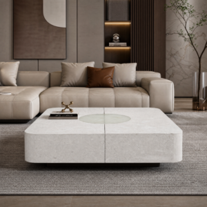 1.2m Square Nature Marble Coffee Table MJ2113